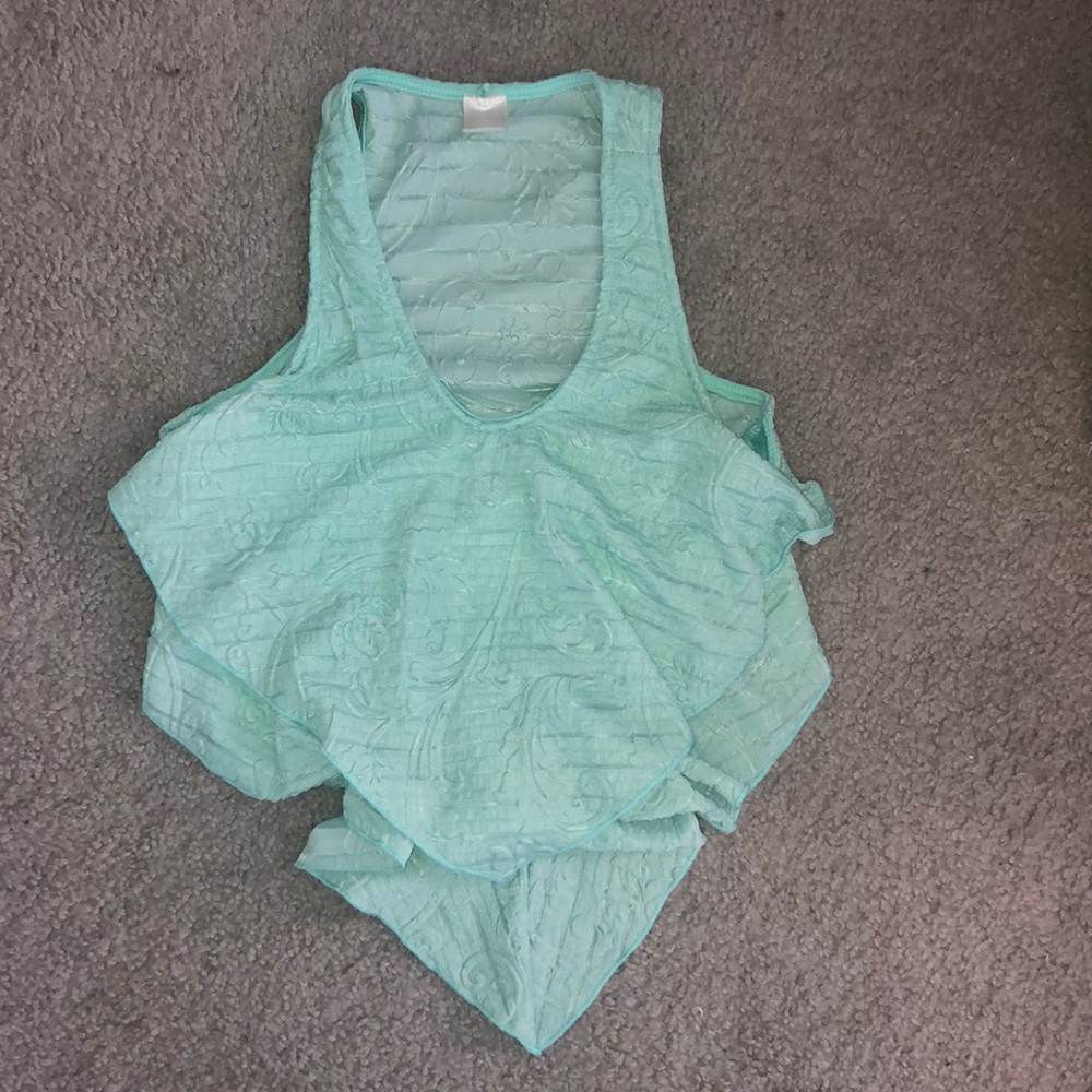 Teal layered nice top